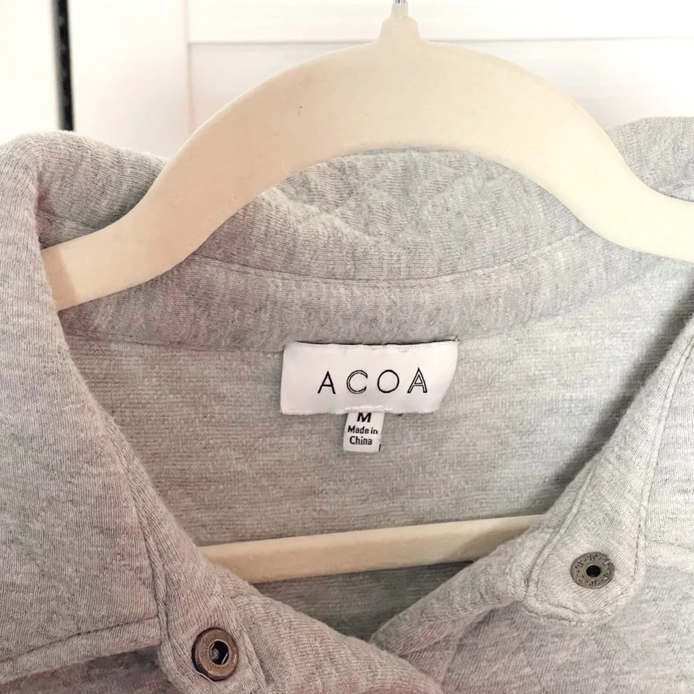 ACOA Medium Gray Quilted Shacket - Picture 4 of 6